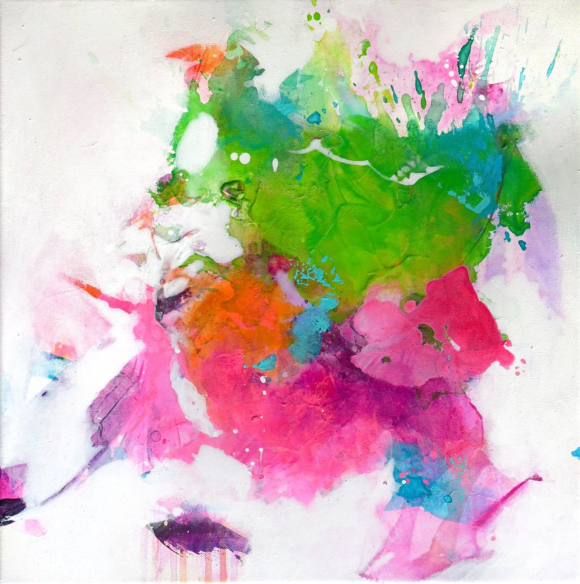 Abstract Acrylic Painting By Kirsten Handelmann, 16 X 16", United, Original Artwork