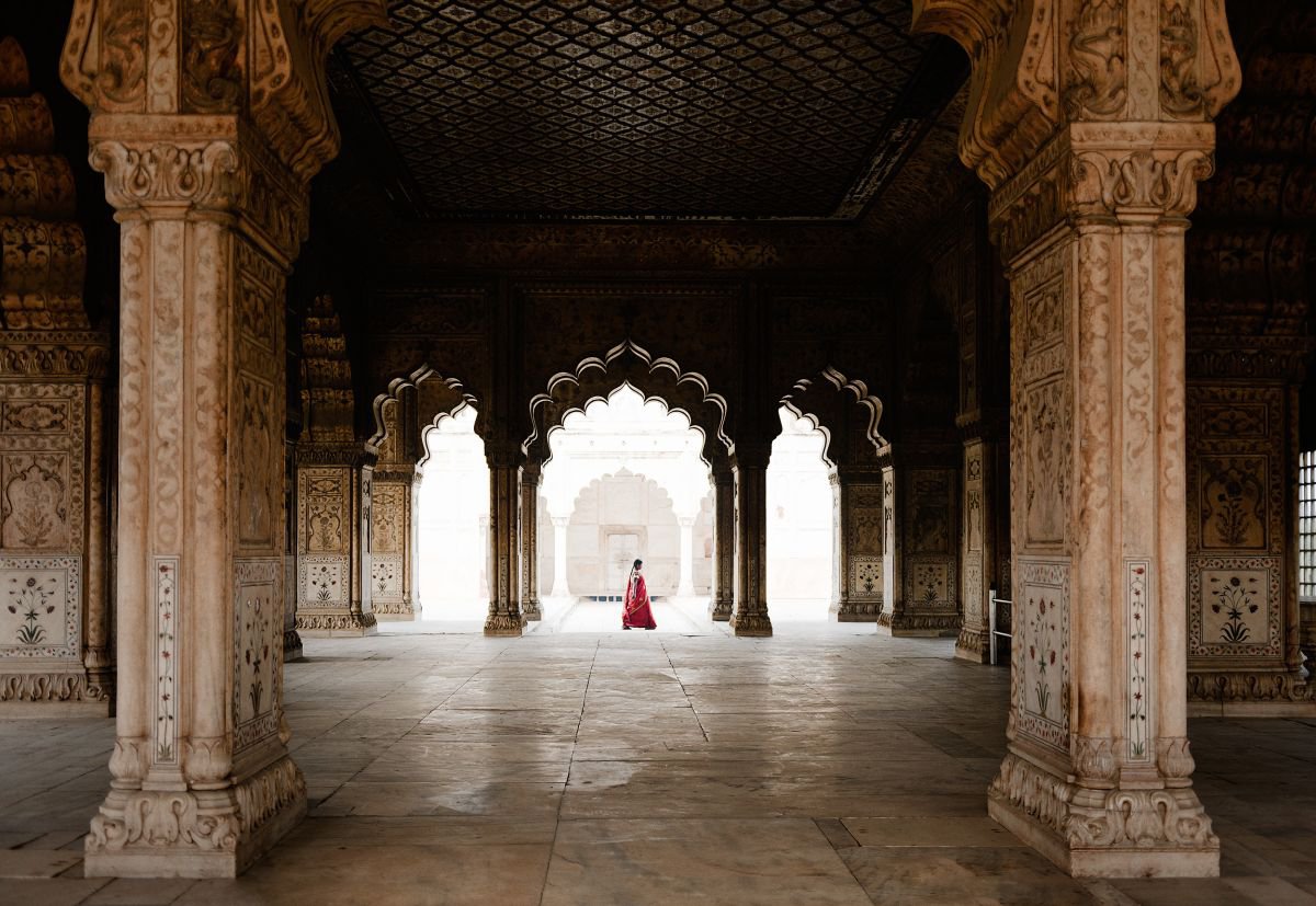 Photorealistic Cityscapes Photograph By Tom Hanslien, 47 X 33", The Red Fort, New Delhi, Original Artwork