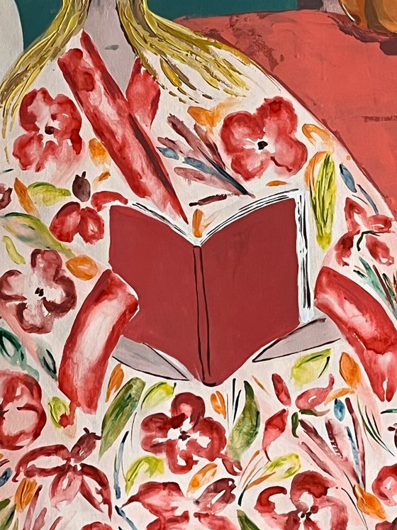 Woman Cat Original Painting