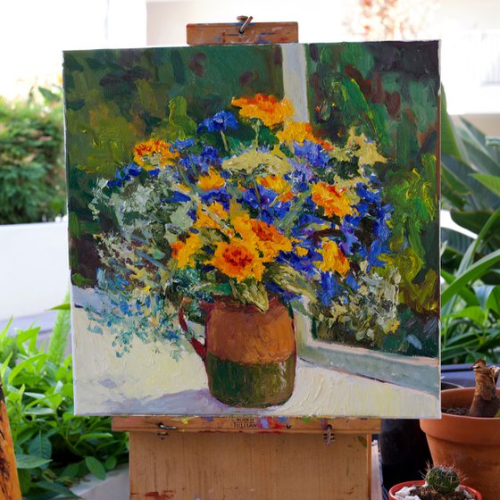 Summer Flowers by the Window