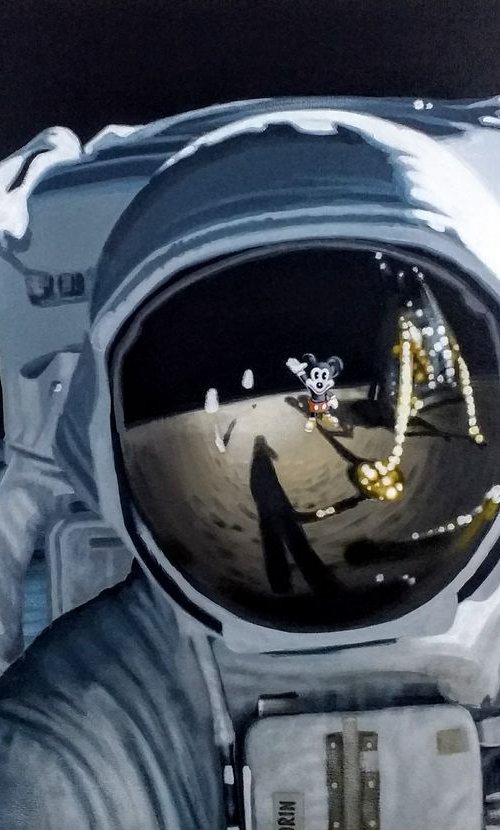 Mickey mouse moon landing by Peter Slade