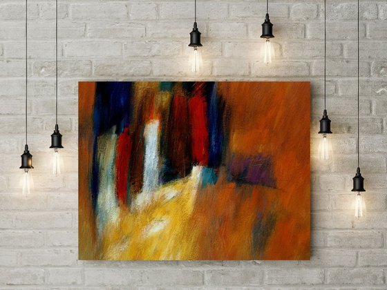 crowd, original acrylic painting on canvas (60)x (50) c.m.ready to hang
