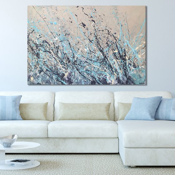 SOLA FIDE 2 - Large textured abstract painting 60" x 40"