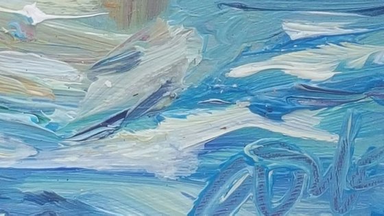 Sail Away - a summer regetta -  semi abstract impressionist mini