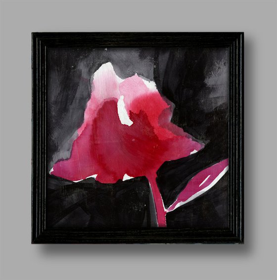 Organic Impressions 07 - Framed Abstract Tulip Poppy Floral by Kathy Morton Stanion