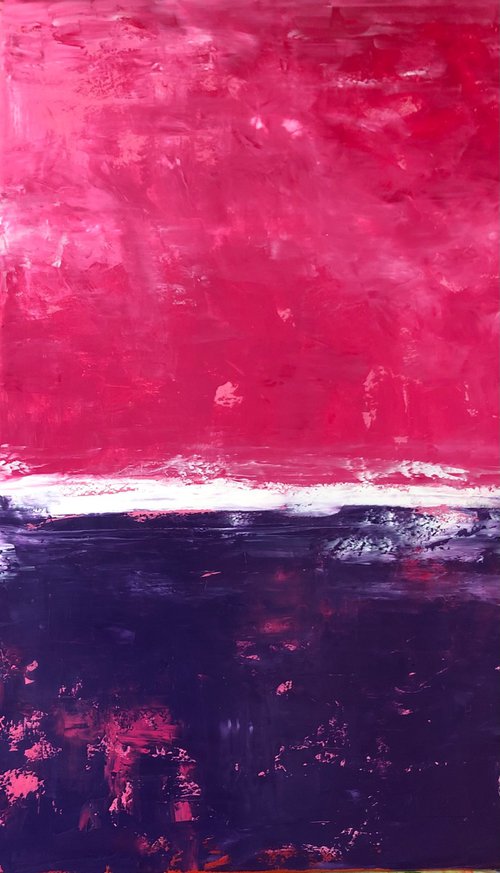Pink and Purple abstract oil painting inspired by Rothko by Volodymyr Smoliak