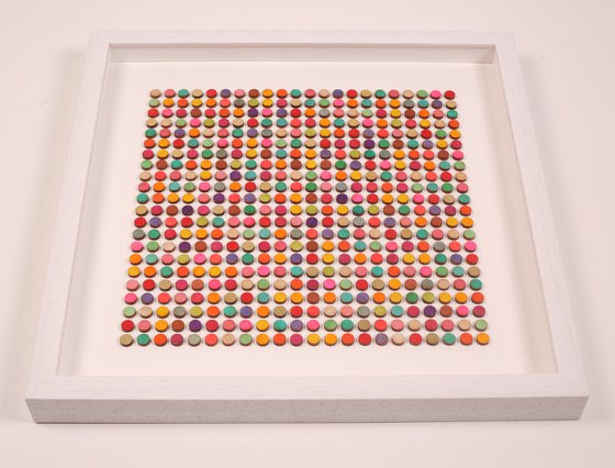 484 painted dots with gold leaf 37cm