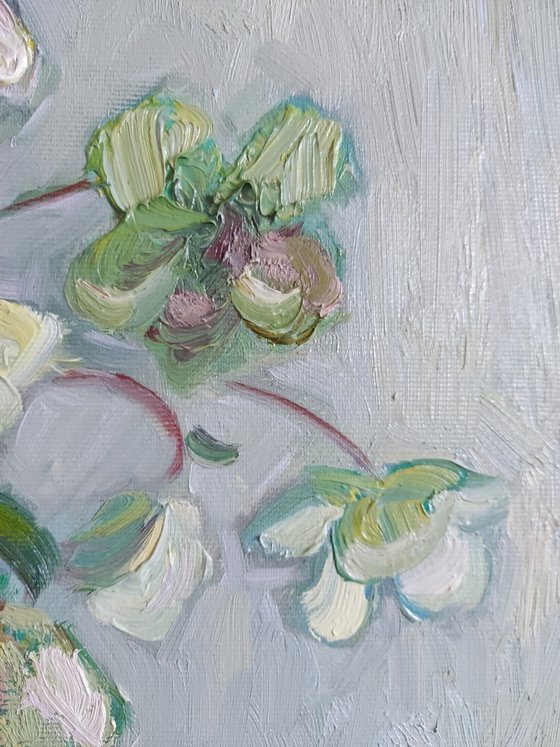 Still life with spring flowers "White bloom"