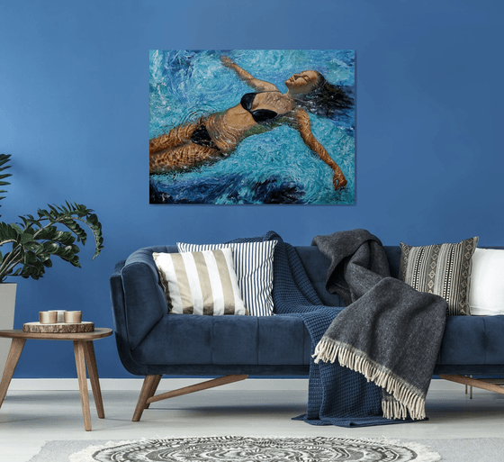 Girl swimming65(48x36 in)