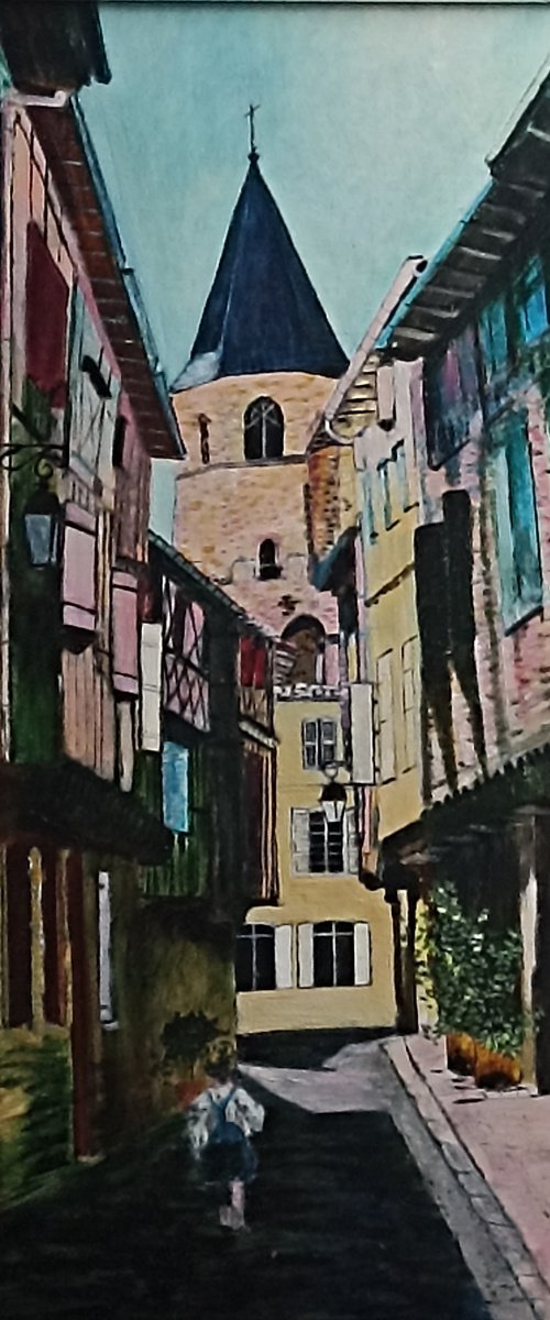 Village and child by Isabelle Lucas