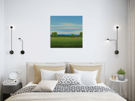 Summer Green Field - Blue Sky