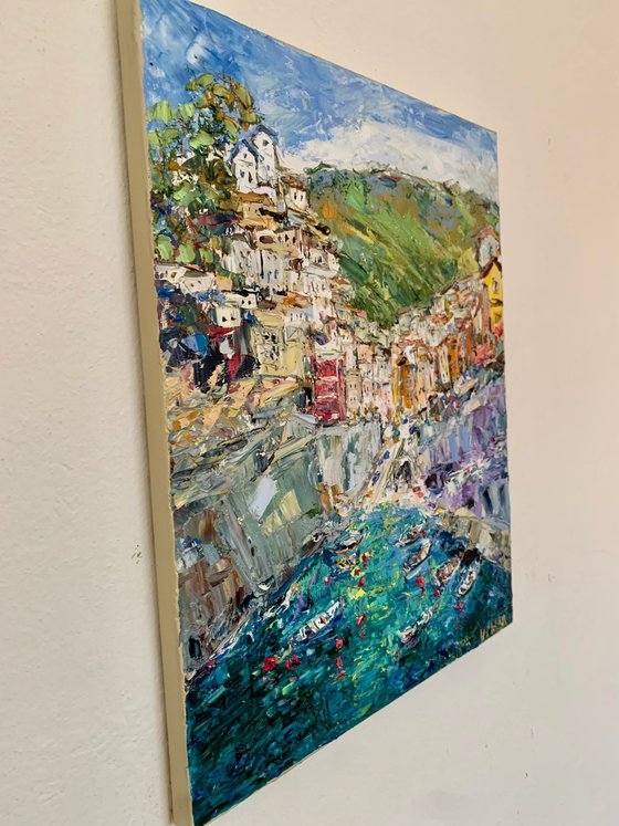 Riomaggiore,italian coastal seascape