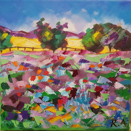 Lavender field 20*20 cm