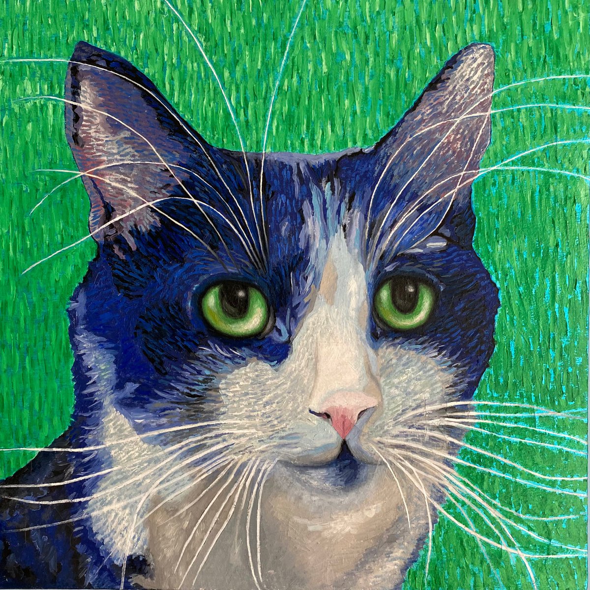 Photorealistic Animal Oil Painting By Stefano Pallara, 17 X 17", Sidney N.4, Original Artwork