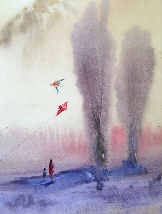 "Flying kites"