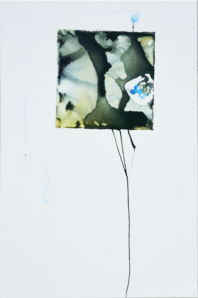 Geometric Abstract Watercolour By Jelena B, 24 X 36, Mystic Garden-90X60Cm/36X24In, Original Artwork