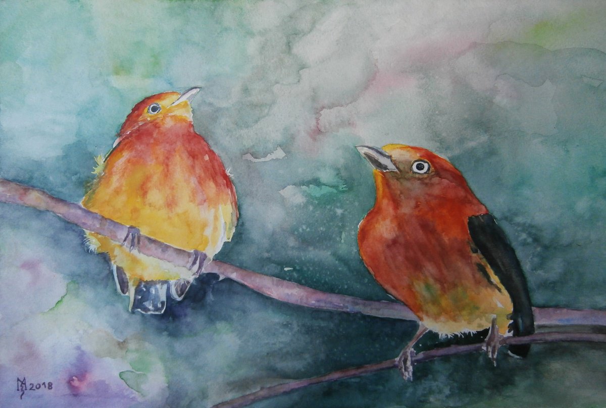 Impressionistic Animal Watercolour By Zoran Mihajlovic Muza, 16 X 11", Watcful, Original Artwork