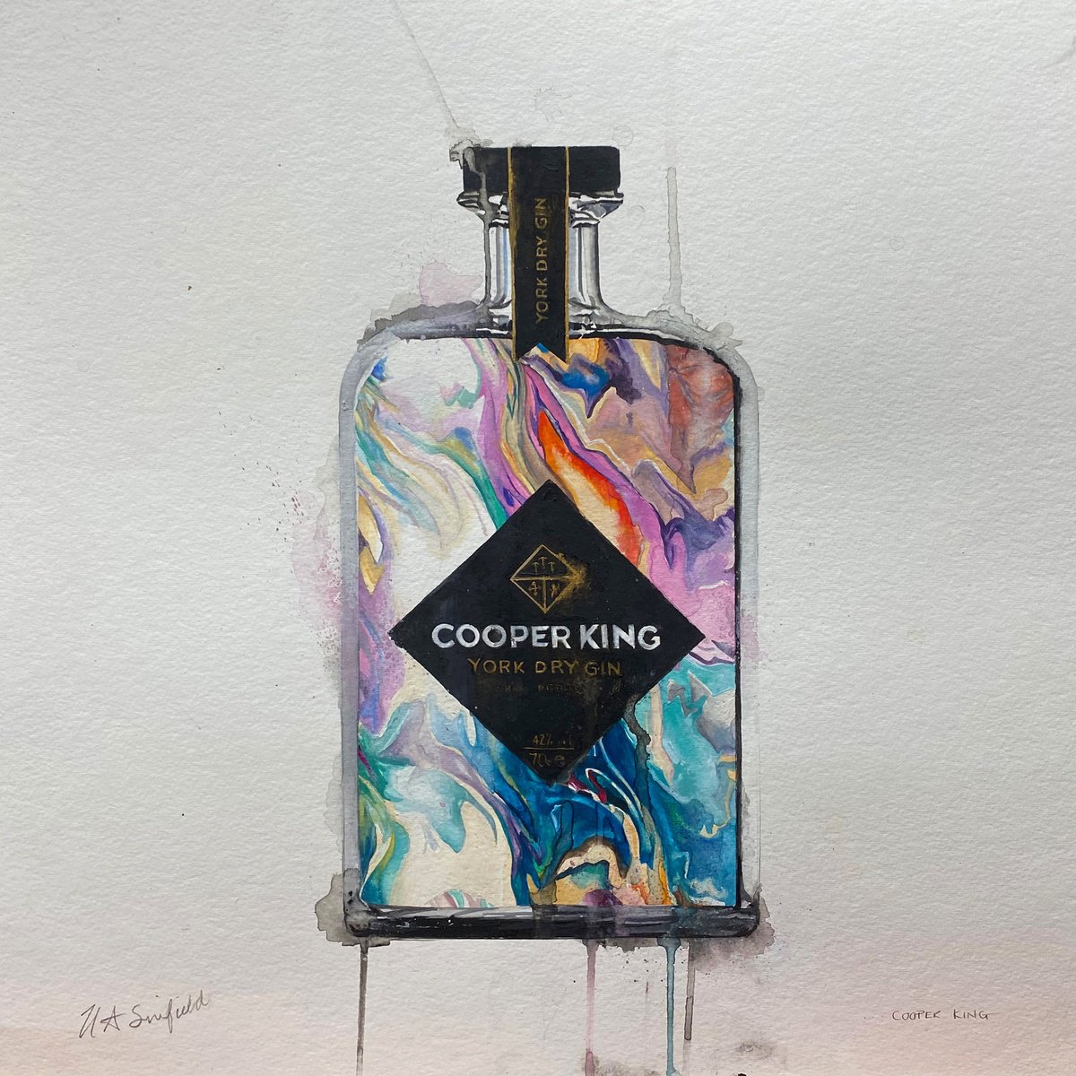 Impressionistic Painting , Gin... Cooper King By Helen Sinfield, 16 X 16, Artwork For Sale On Artfinder