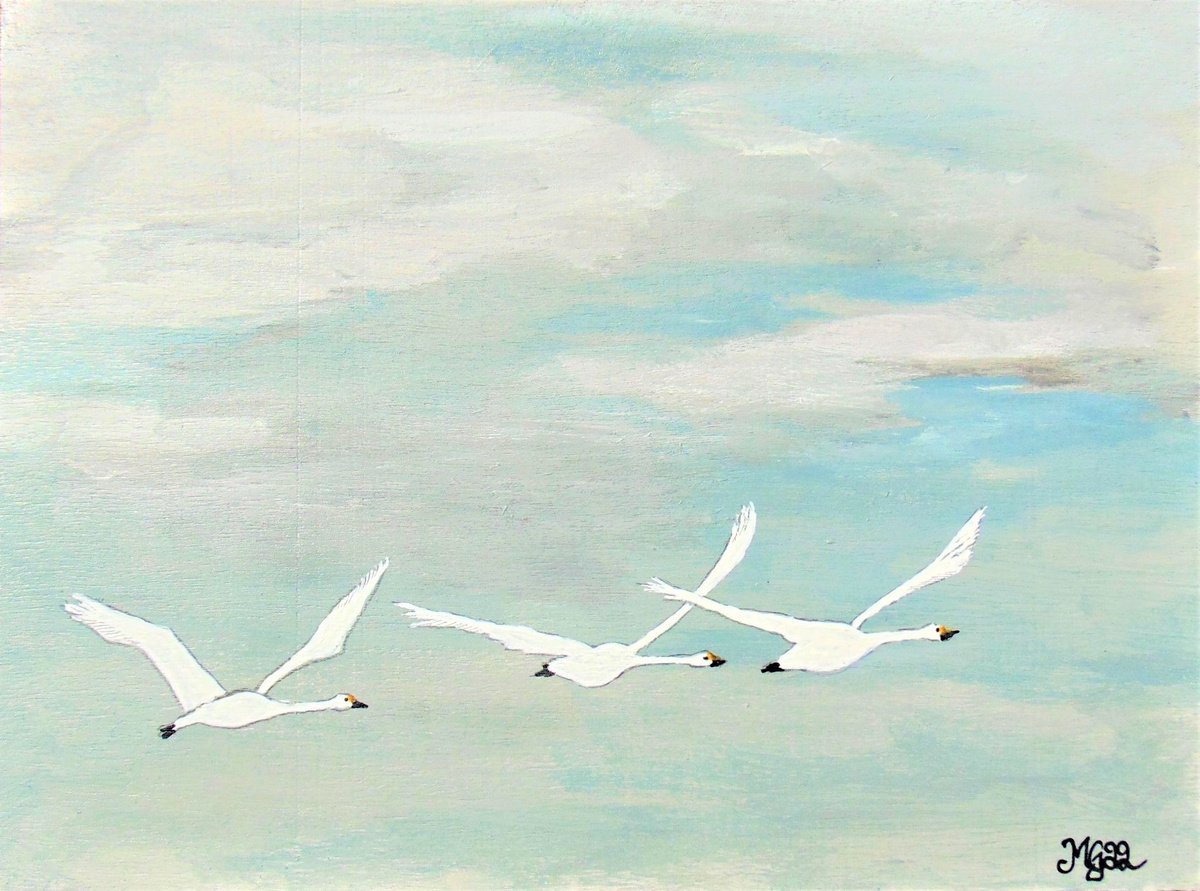 Flying Swans by Monica Green