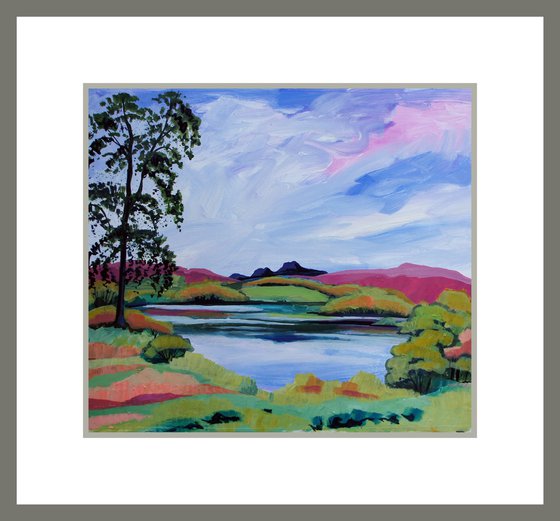 Langdale Pikes from Loughrigg Tarn