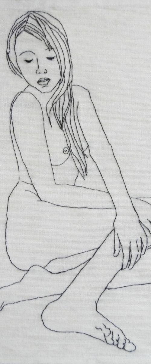 Embroidered Female Nude by Andrew Orton