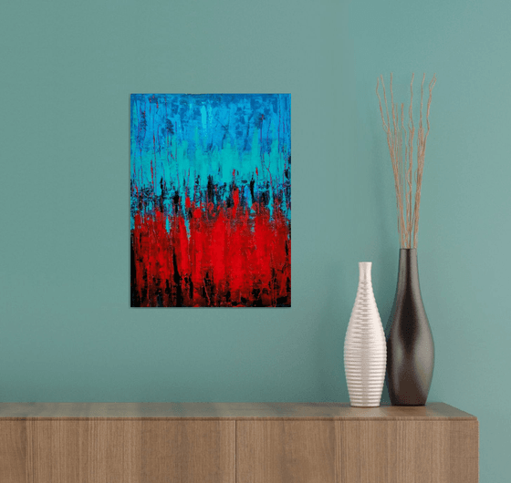 Vibrant Red & Turquoise -II
