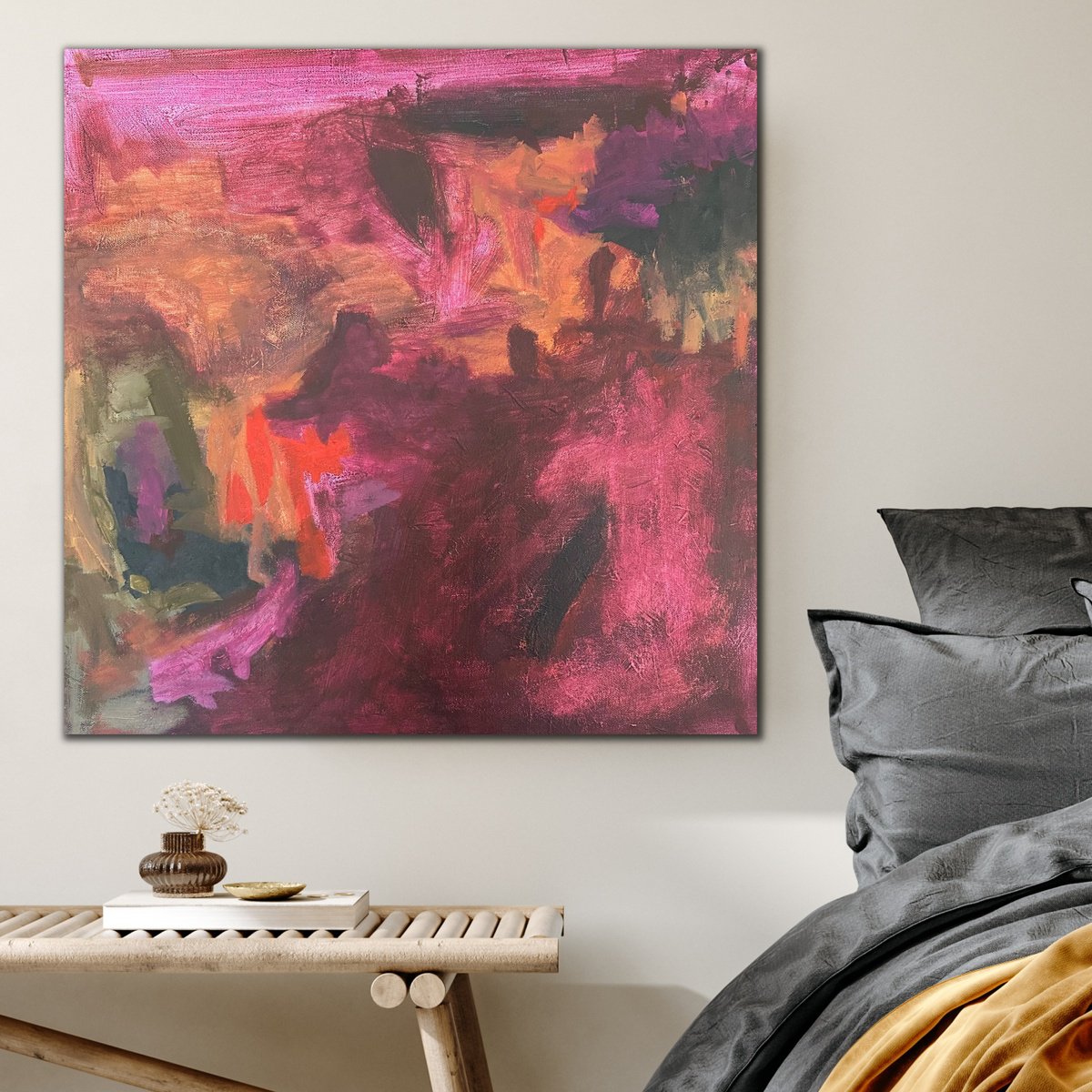 Abstract Acrylic Painting By Kylie Sams, 20 X 20", Finding The Way, Original Artwork