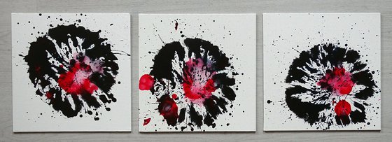 Smashing black and red (triptych)