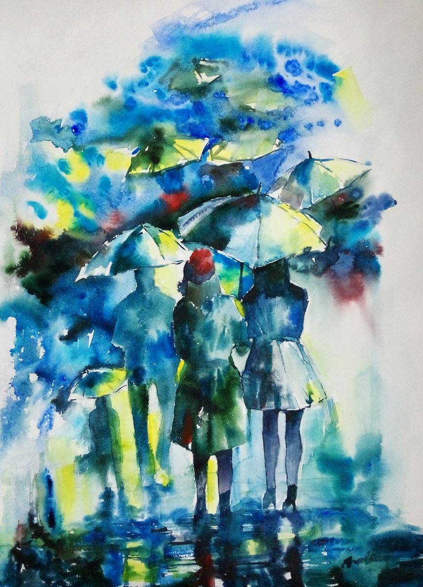 Rain, 59.4x 42cm (23.3 х 16.5 inch) (2017) by Artem Grunyka