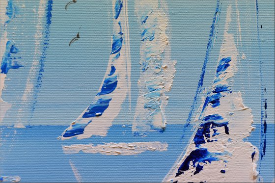 Calm Sea  - abstract acrylic painting, canvas wall art, seascape painting, framed modern art
