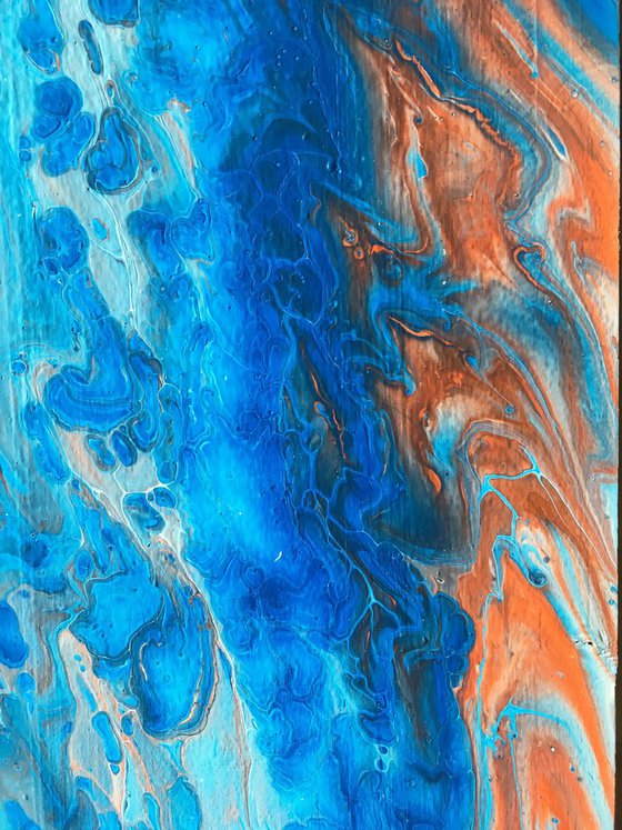 "Conduction 2" - Original Abstract PMS Acrylic Painting - 8 x 14 inches