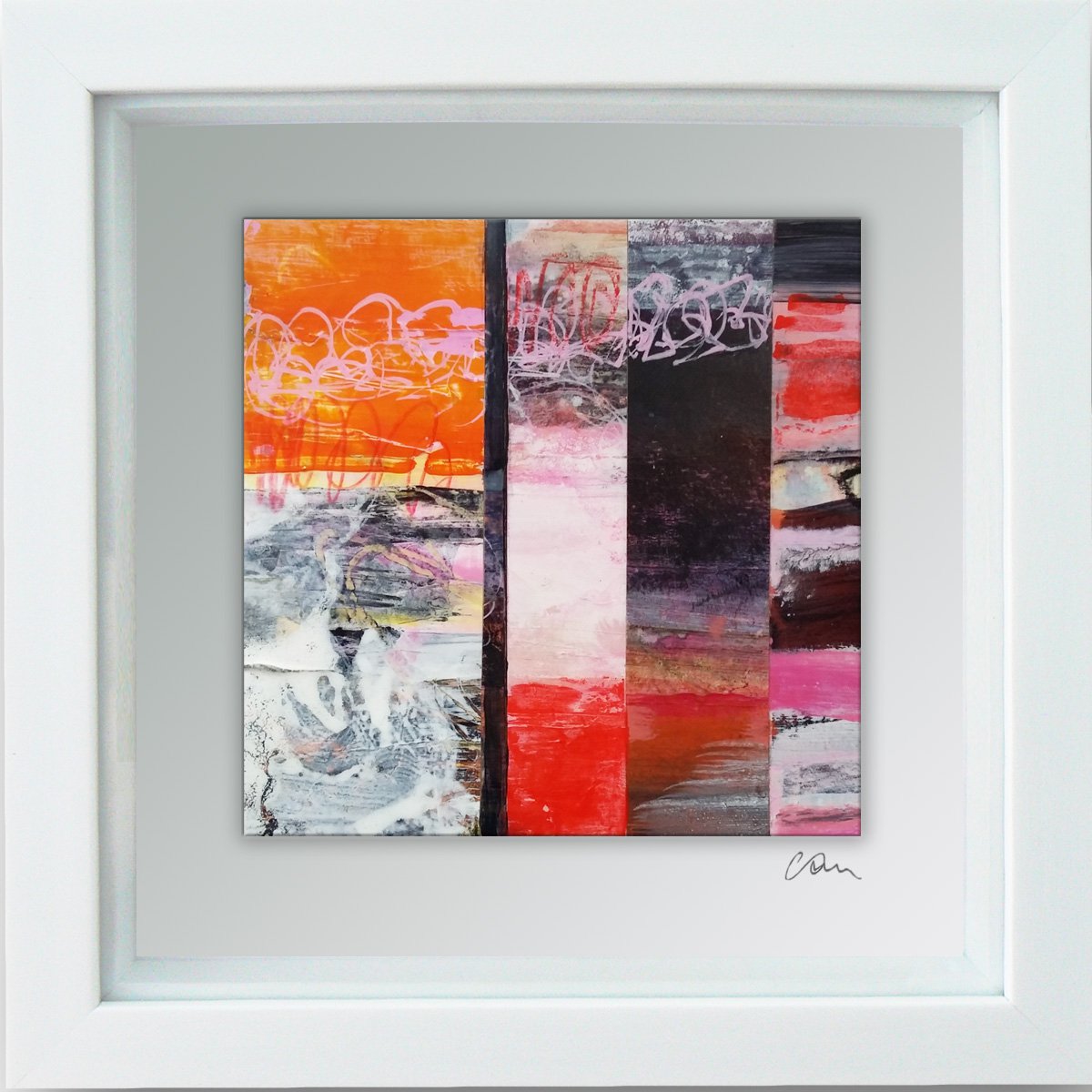 Framed ready to hang original abstract - Feedback #15 by Carolynne Coulson