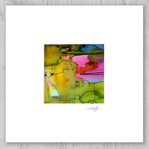 Abstraction 2019-1 - Mixed Media Abstract Painting in mat by Kathy Morton Stanion by Kathy Morton Stanion