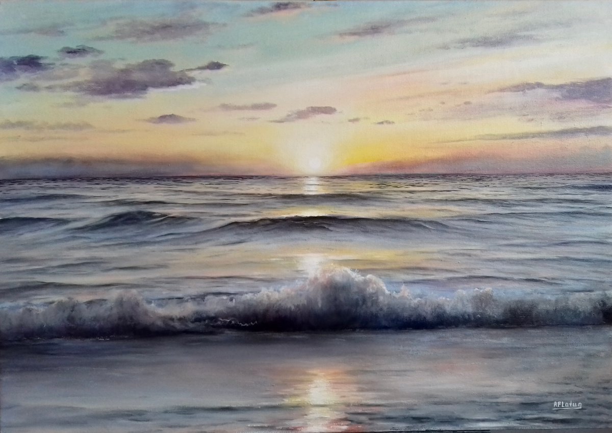 SUNSET AT THE CASPIAN SEA by Aflatun Israilov