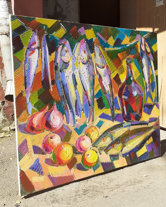 Fish, fruit and wine