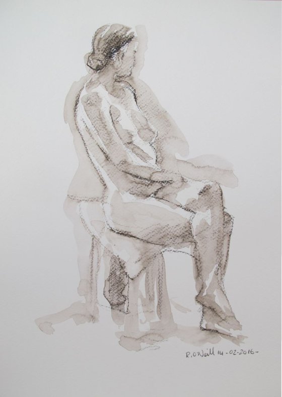 seated female nude