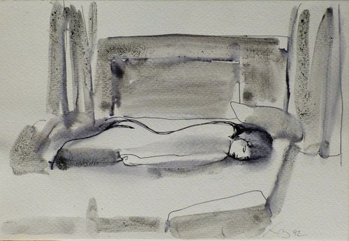 Sleeping Nude 3, 24x17 cm by Frederic Belaubre