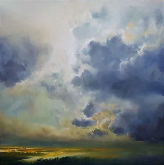 "Life Storms"  SPECIAL PRICE !!! Large Painting W100xH100cm