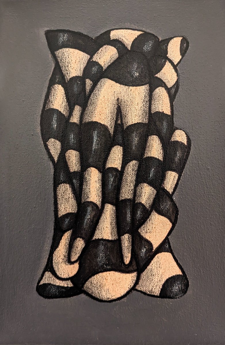 Abstract Painting By Massimo Castronuovo, 8 X 12", Mold, Original Artwork