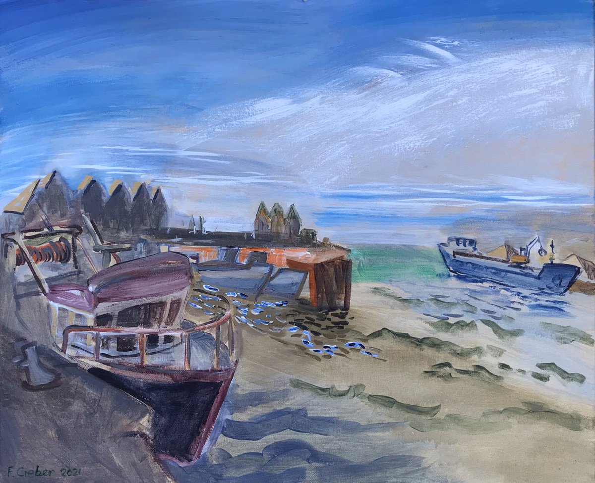 Whitstable Harbour by Frank Creber