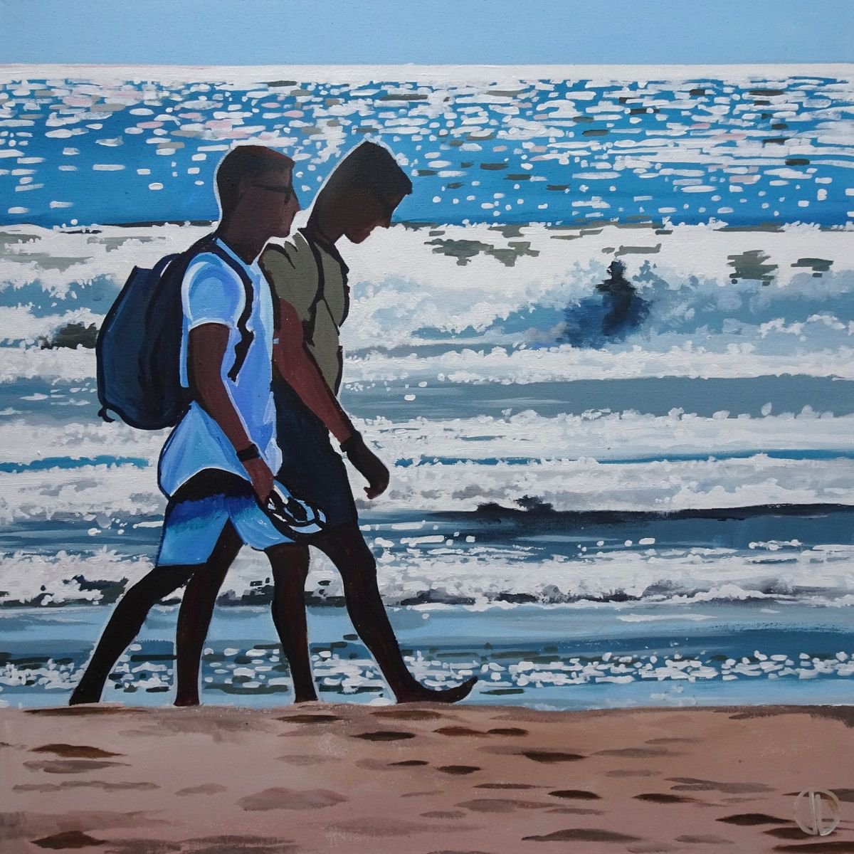 Impressionistic Landscape Acrylic Painting By Joseph Lynch, 20 X 20, Time For A Paddle, Original Artwork