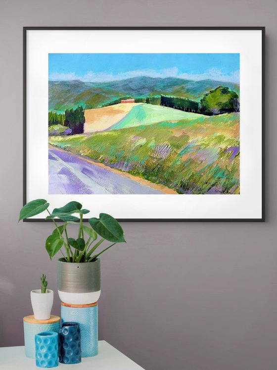 Mountainscape With Red Farm