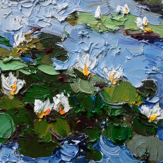 White water Lilies - Original Oil painting