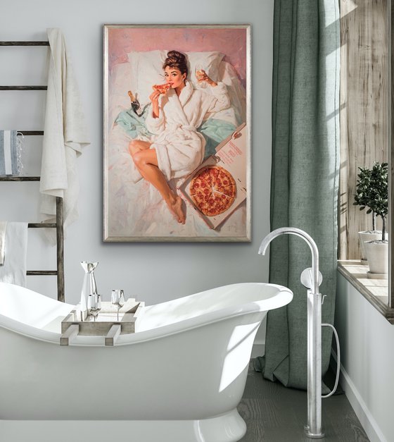 Pizza with Audrey Hepburn