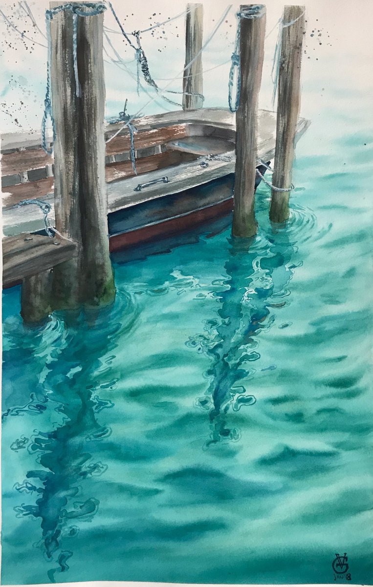 Impressionistic Landscape Watercolour By Valeria Golovenkina, 15 X 22", Smell Of The Sea, Original Artwork