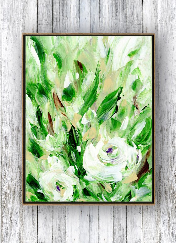 Tranquility Blooms 32 - Floral Painting by Kathy Morton Stanion