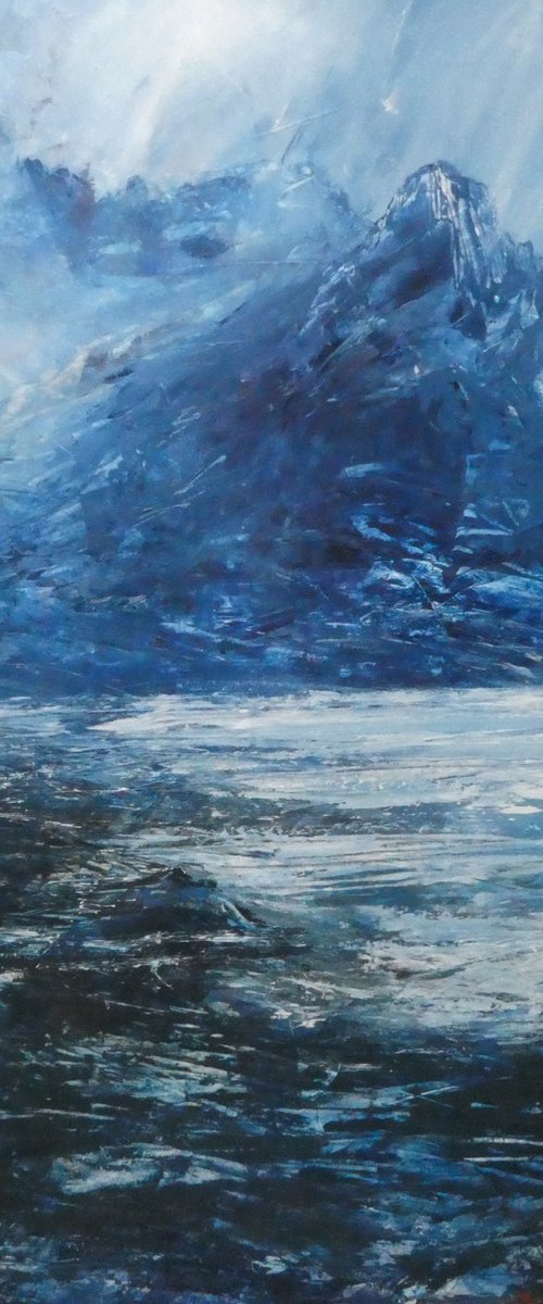 Blue Moonlit Peaks by oconnart