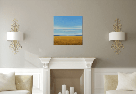 Golden Summer Field - Blue Sky Landscape