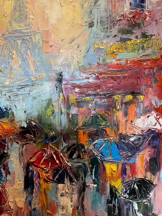 Paris umbrellas. Pastel mood