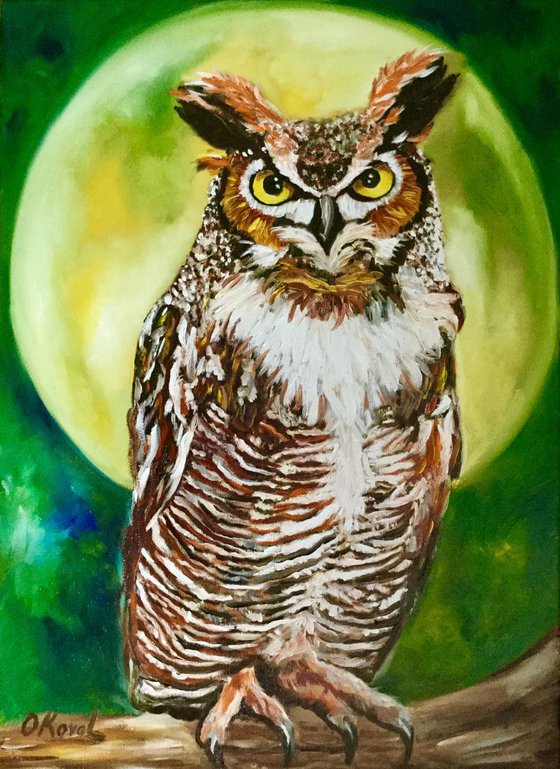 Owl.  When the owl sings, the night is silent.